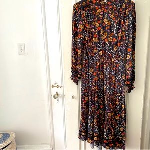Transitional floral Caballero midi dress in size small